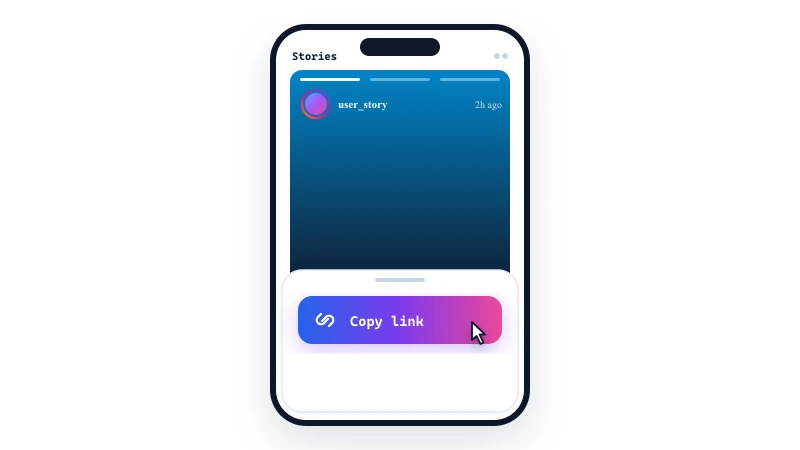 Copy Story link or username